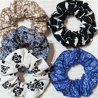 BU5個セットシュシュハンドメイド(ヘアアクセサリー)