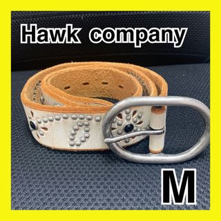 ホークカンパニー(Hawk company)のhawk company ベルト スタッズ ホワイト　 HTC レザーベルト(ベルト)