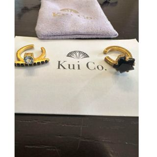 Kui.co イヤーカフ  ブルートパーズ　オニキス