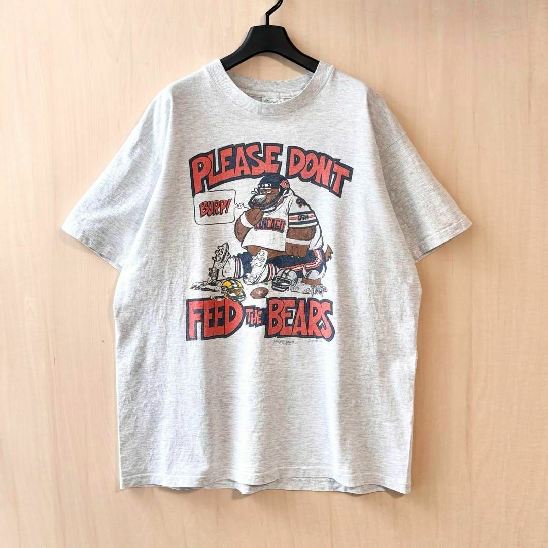 VINTAGE(ヴィンテージ)の90s USA製古着　ヴィンテージ　キャラTシャツ　NFL ベアーズ　霜降り メンズのトップス(Tシャツ/カットソー(半袖/袖なし))の商品写真