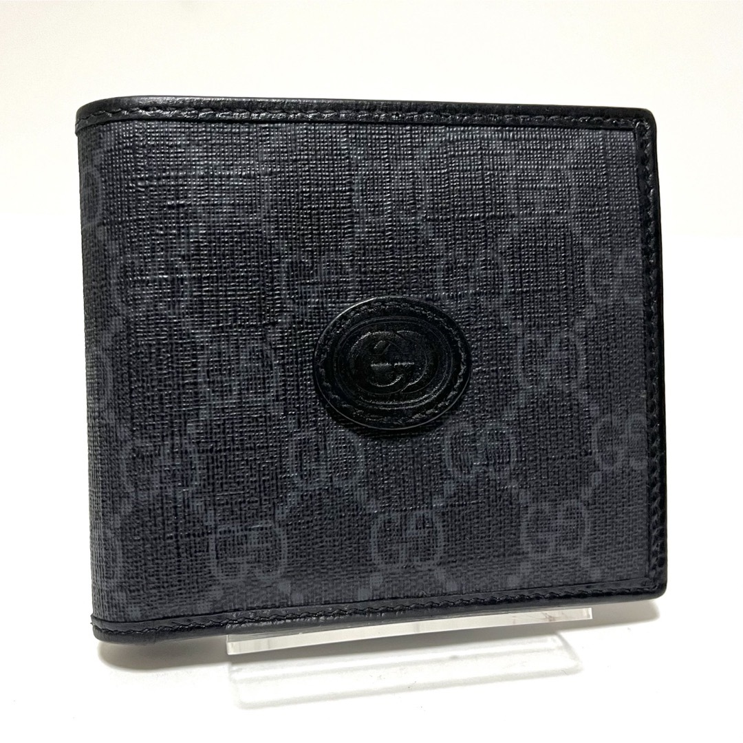 765✨極美品✨箱付✨グッチ 二つ折り財布 GGスプリーム インターロッキングG