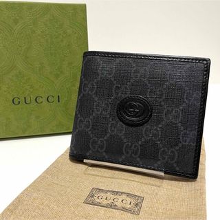 グッチ(Gucci)の765✨極美品✨箱付✨グッチ 二つ折り財布 GGスプリーム インターロッキングG(折り財布)