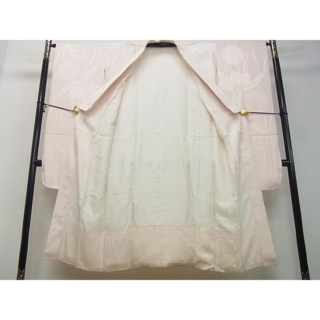平和屋2■振袖用長襦袢　袷　菊桐地紋　逸品　DAAA0526ea レディースの水着/浴衣(着物)の商品写真