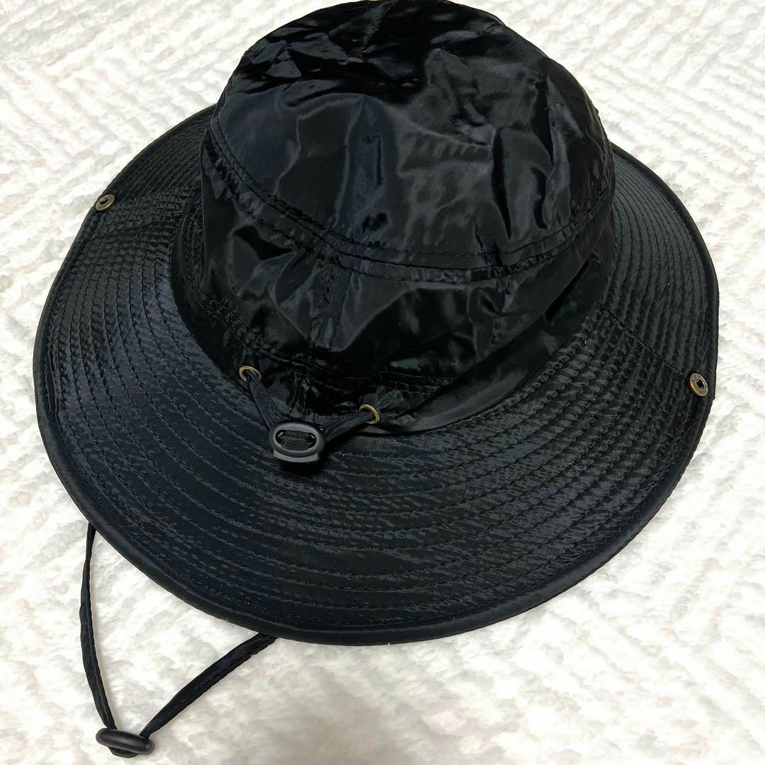 UVカット　アウトドアハット　サファリハット　つば広　折りたたみ　黒　キャンプ レディースの帽子(ハット)の商品写真