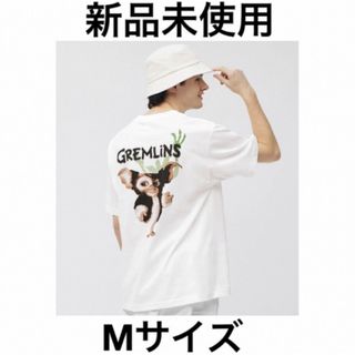 ジーユー(GU)の新品タグ付　グレムリン 40周年記念Tシャツ　ギズモ　ホワイトM　ジーユー　GU(Tシャツ/カットソー(半袖/袖なし))