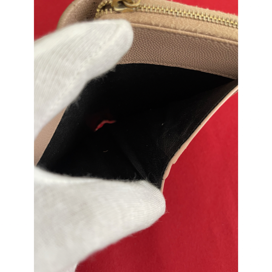 Saint Laurent(サンローラン)のサンローラン　ラウンドファスナー　コンパクト折財布　レザー　ピンク レディースのファッション小物(財布)の商品写真