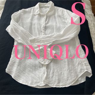 UNIQLO - UNIQLO リネンシャツ　ホワイト　長袖　ブラウス　ユニクロ　麻