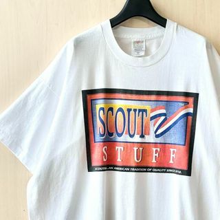 フルーツオブザルーム(FRUIT OF THE LOOM)の90s USA製古着　ヴィンテージ　ロゴTシャツ　ボックスロゴ　シングルステッチ(Tシャツ/カットソー(半袖/袖なし))