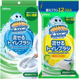 【在庫処分】スクラビングバブル 流せるトイレブラシ シトラス+フローラルソープの(日用品/生活雑貨)