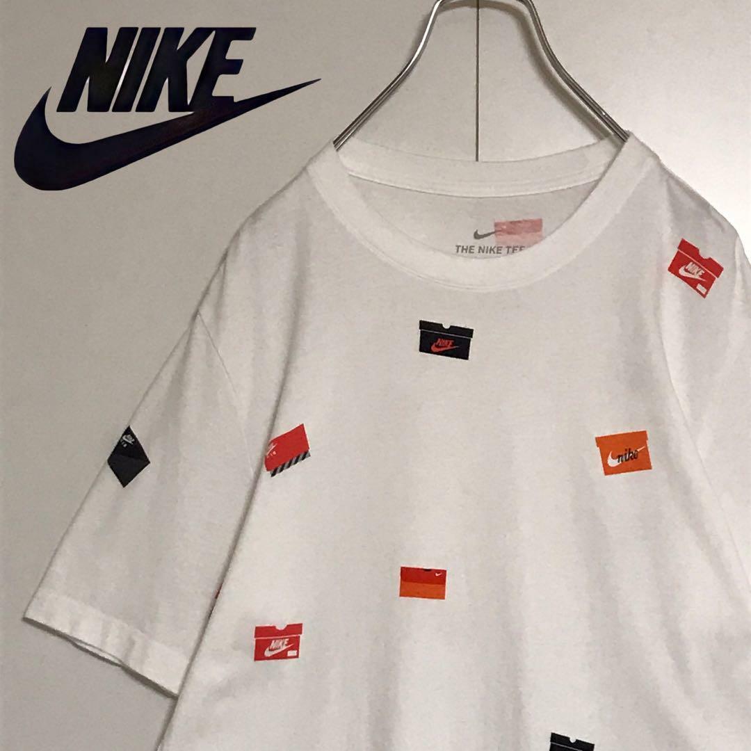 NIKE(ナイキ)の【美品】ナイキ　総柄ロゴ入りTシャツ 希少デザイン　ホワイト　H743 メンズのトップス(Tシャツ/カットソー(半袖/袖なし))の商品写真