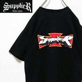 美品 即完売 サプライヤー フロント ロゴ ブラック 半袖 Tシャツ(Tシャツ/カットソー(半袖/袖なし))