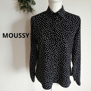 マウジー(moussy)の美品　MOUSSY　マウジー　長袖シャツ　ブラウス　ブラックドット　フリーサイズ(シャツ/ブラウス(長袖/七分))