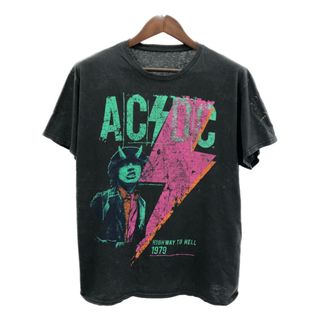 ACDC エーシーディーシー HIGHWAY TO HELL 半袖Ｔシャツ バンドT ブラック (メンズ L相当) 中古 古着 Q5326(Tシャツ/カットソー(半袖/袖なし))