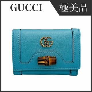 グッチ(Gucci)のグッチ 658633 バンブー レザー コンパクトウォレット 三つ折り財布(財布)