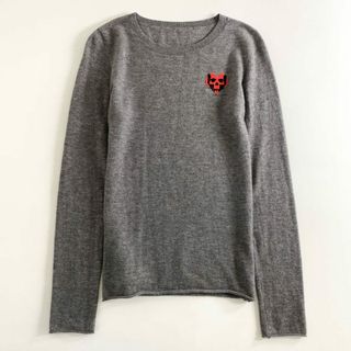 Lucien pellat-finet - 34e3 【美品】 lucien pellat-finet ルシアン ぺラフィネ カシミヤニットトップ スカルハート S グレー セーター 刺繍 Scull Heart Cashmere Knit