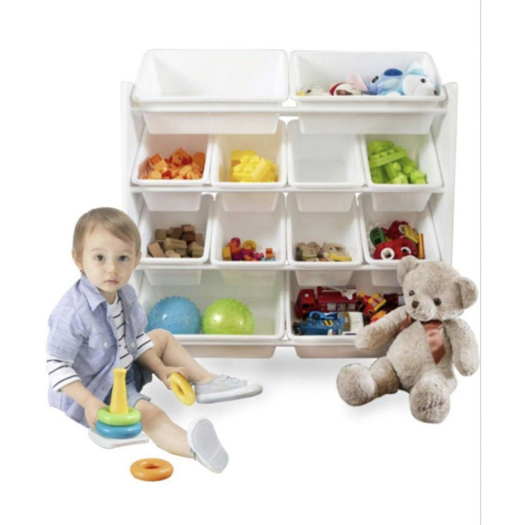 おもちゃ収納 棚 ラック 白ホワイト 幅86cm インテリア/住まい/日用品の収納家具(リビング収納)の商品写真