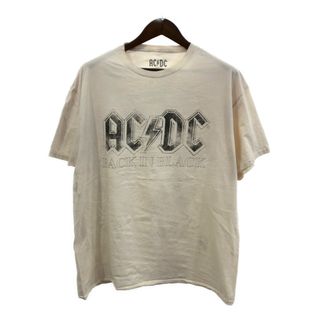 ACDC エーシーディーシー BACK IN BLACK 半袖Ｔシャツ バンドT アイボリー (メンズ XL) 中古 古着 Q5335(Tシャツ/カットソー(半袖/袖なし))