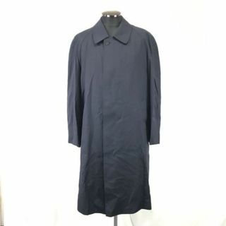 ランバン/LANVIN★シルク混ウール/ステンカラーコート【R48-45（men's-L-XL/紺/navy】Coats/Jackets/Jumpers◆zBH340 BUZZBERG(ステンカラーコート)