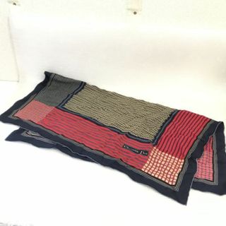 クリスチャンディオール(Christian Dior)のChristian Dior★シルク？スカーフ【77×77/Red×Navy/総柄】Scarf◆senCM79 #BUZZBERG(ストール/パシュミナ)