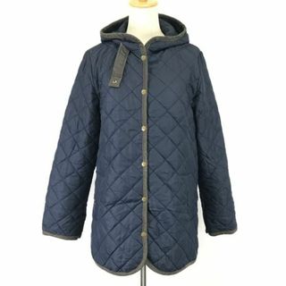 メルローズ/MELROSE★キルティングコート/中綿入り/フーディ【4/レディースXL程度/紺/navy】Coat/Jacket/Jumper◆mBH602 #BUZZBERG(ロングコート)