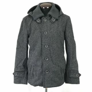 ジャーナルスタンダード★着脱フード付き/ショート丈ウールコート【メンズL/グレー/gray】アウター/ブルゾン/Coat/Jacket/Jumper◆mBH454 #BUZZBERG(その他)