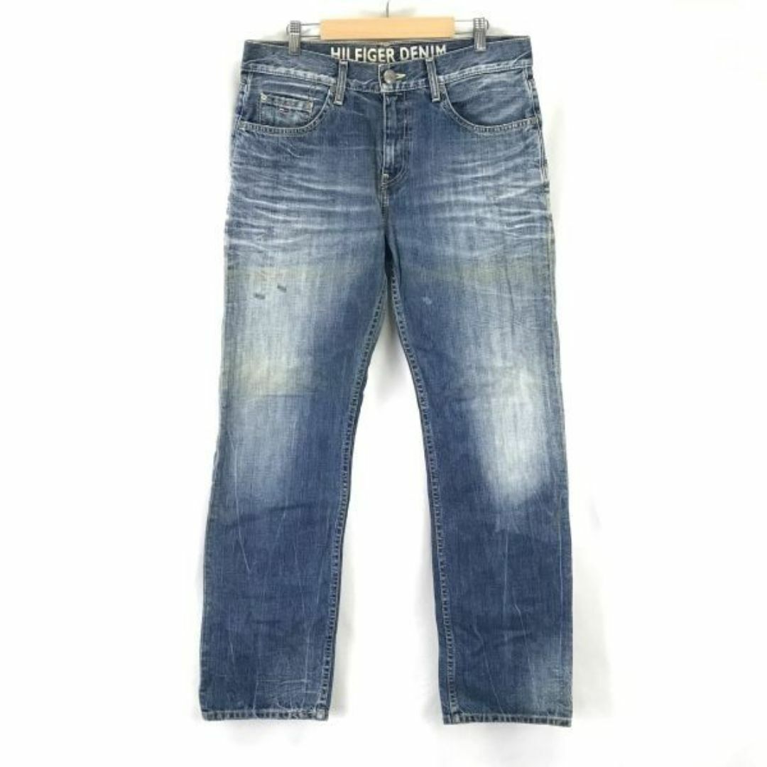 ヒルフィガーデニム/HILFIGER DENIM★ダメージ加工/デニムパンツ/ジーンズ【メンズW32L32/股下83cm/青/blue】Pants/Trouser◆mBH568 #BUZZBERG メンズのパンツ(デニム/ジーンズ)の商品写真