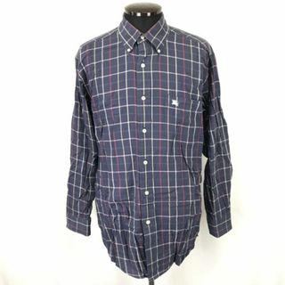 BURBERRY - BURBERRY★ボタンダウン/長袖シャツ【Mens size -M/紺/navy blue/チェック】Tops/Shirts◆senBH119 #BUZZBERG