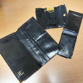 ダンヒル(Dunhill)の希少80s-90s/西ドイツ/Vintage/美品★ダンヒル/dunhill W-GERAMANY★クロコダイル 長財布・札入れ/キーケース/小銭入れ 3点セット◇cMkc3　#BUZZBERG(長財布)