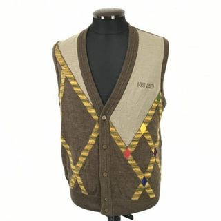 KENZO - 日本製★ケンゾー ゴルフ/KENZO GOLF★ニットベスト【3/メンズL/茶/brown】ゴルフウェア/jacket/vest◆mBH334 BUZZBERG