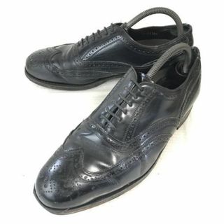 ビンテージ★フローシャイム/FLORSHEIM★本革/フルブローグ/ウイングチップ【9D/26.5-27.0/黒/BLACK】ドレスシューズ/ビジネス◆F-142 #BUZZBERG(ドレス/ビジネス)