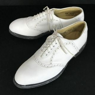 美品/USA製/Vintage★エンディコットジョンソン/endicott johnson★スチールスパイク/ゴルフシューズ【8.5M/26.5/白/WHITE】GOLF/Shoes◆ci-56 #BUZZBERG(シューズ)