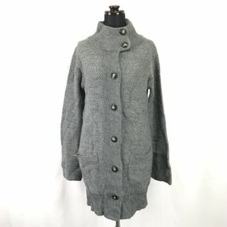 スピック＆スパン/SPICK AND SPAN★ニットコート/ロング丈カーディガン【レディースM程度/グレー/gray】ハイネック/cardigan◆mBH328 BUZZBERG(ロングコート)