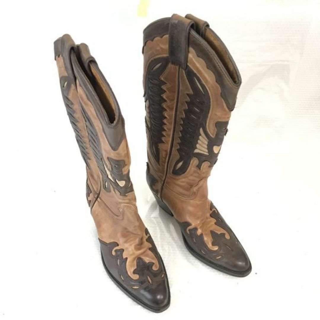 スペイン製★JOE SANCHEZ/ジョーサンチェス★職人ハンドメイド/ペコスブーツ【35/22.0-22.5/茶/brown】ウエスタン/cowboy boots◆cWB101-4 #BUZZBERG レディースの靴/シューズ(ブーツ)の商品写真