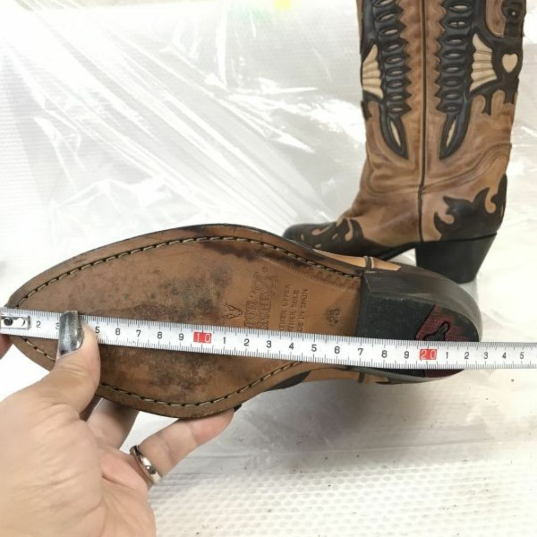 スペイン製★JOE SANCHEZ/ジョーサンチェス★職人ハンドメイド/ペコスブーツ【35/22.0-22.5/茶/brown】ウエスタン/cowboy boots◆cWB101-4 #BUZZBERG レディースの靴/シューズ(ブーツ)の商品写真