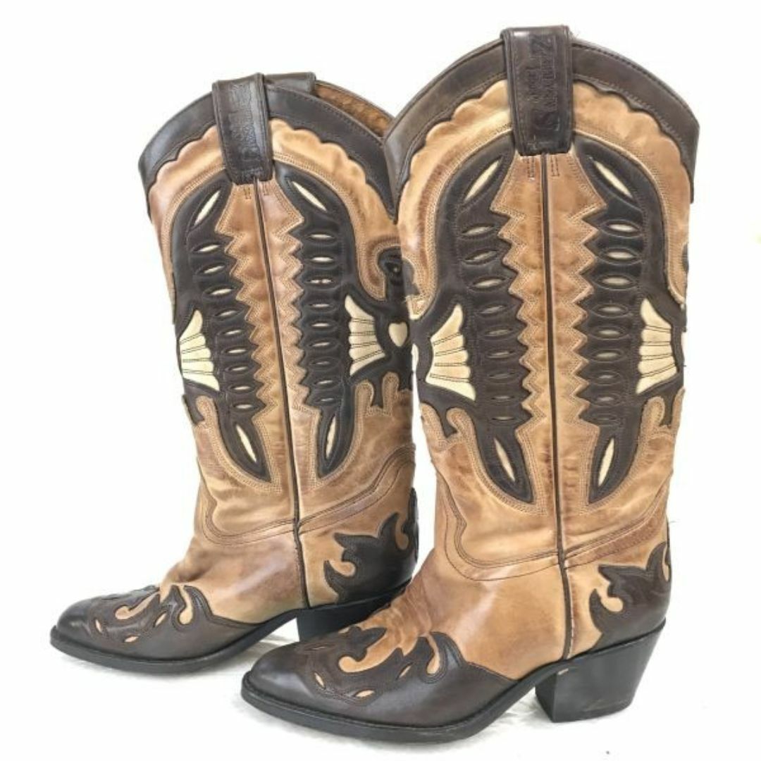 スペイン製★JOE SANCHEZ/ジョーサンチェス★職人ハンドメイド/ペコスブーツ【35/22.0-22.5/茶/brown】ウエスタン/cowboy boots◆cWB101-4 #BUZZBERG レディースの靴/シューズ(ブーツ)の商品写真