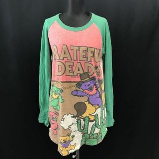 グレイトフルデッド/GRATEFUL DEAD★Bear/ベア/熊プリント/長袖Tシャツ/ロンT【レディースM/PINK/green】Tops/Shirts◆cBH593 #BUZZBERG(Tシャツ(半袖/袖なし))