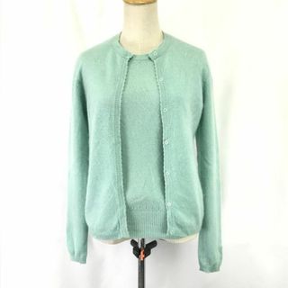 シップス/SHIPS★カシミヤ100％/アンサンブルニット/カーディガン&セーター【レディースS/ミントグリーン】Tops/Sweater/Cardigan◆cBH587 #BUZZBERG(アンサンブル)