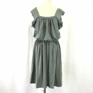 オリゾンティ/日本製★Vivienne Westwood RED LABEL★ノースリーブ/ひざ丈ワンピース【size2/M/ボーダー柄/緑×茶】dress◆cBH581 #BUZZBERG(ひざ丈ワンピース)