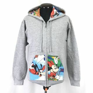 レア★ギルダン/GILDAN x Disney★ディズニー/ミニー & グーフィー/スウェットパーカー【メンズS/グレー】ミッキー/Jacket/Jumper◆cBH526 #BUZZBERG(パーカー)