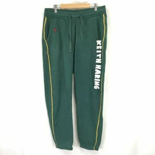 キースへリング/KEITH HARING★スウェットパンツ【メンズL/股下80cm/緑/green】ウエストゴム/ジャージ/ルームウェア/Pants/Trouser◆cBH525 #BUZZBERG(ジャージ)