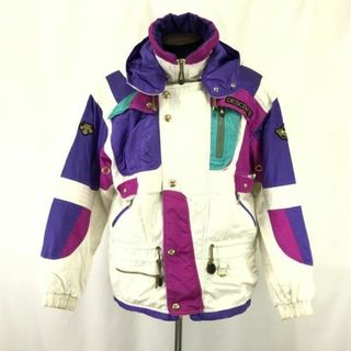 デサント/DESCENTE★スキージャケット【メンズL/170cm/白×紫系/white×purple】中綿入り/防寒/スキーウェア/Jacket/Jumper◆cBH532 #BUZZBERG(ウエア)