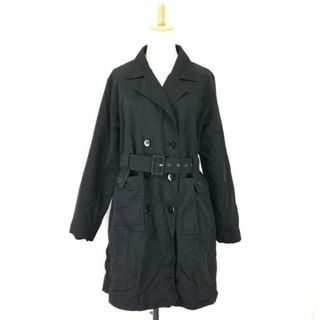 アルマーニジーンズ/ARMANI JEANS★春秋向け/薄手トレンチコート【USA8/42/レディースL/黒/black】半裏/Coats/Jackets/Jumpers◆cBH373 #BUZZBERG(ロングコート)