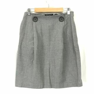 日本製★セオリー/theory★Aラインスカート/台形【2/レディースM/膝丈/グレー/gray】Skirts/bottoms◆cBH373 #BUZZBERG(ミニスカート)