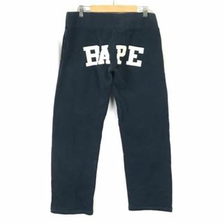 日本製★a bathing ape/アベイシングエイプ★コットン/イージーパンツ【メンズXS/股下74cm/紺×白/navy】ルームウェア/Trousers◆cBH368 #BUZZBERG(チノパン)