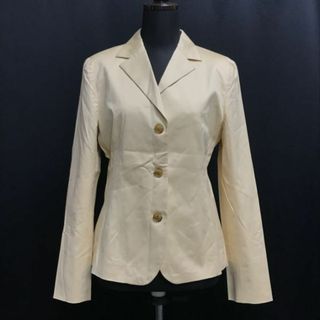 タグ付/新古品★アンクライン/ANNE KLEIN★ブレザージャケット【11/レディースL/クリームイエロー】薄い肩パッド入り/jackets◆cBH354 BUZZBERG(テーラードジャケット)