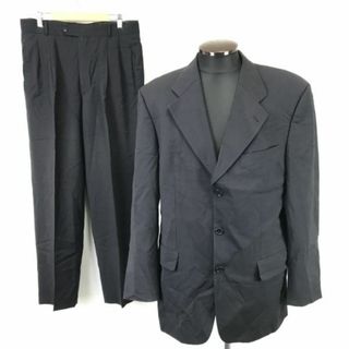 ドイツ製★ヒューゴボス/HUGO BOSS★セットアップ/秋冬スーツ【上下50/メンズXL/黒/black】ジャケット&スラックスパンツ/Set up◆cBH311 #BUZZBERG(セットアップ)