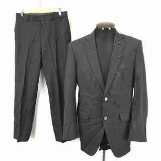 メンズバツ/MEN'S BA-TSU★ストライプ/秋冬スーツ【上下Y5/メンズM程度/ダークグレー/dark gray】セットアップ/Jackets/Set up◆cBH307 #BUZZBERG(セットアップ)