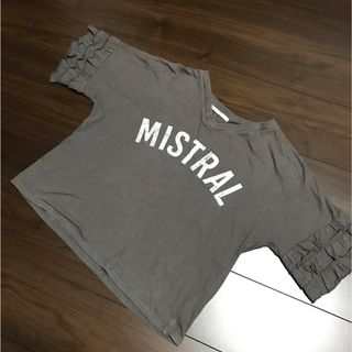 Tシャツ　レディース　袖フリル　トレンド カーキ  フリル ひらひら 丈短め (Tシャツ(半袖/袖なし))