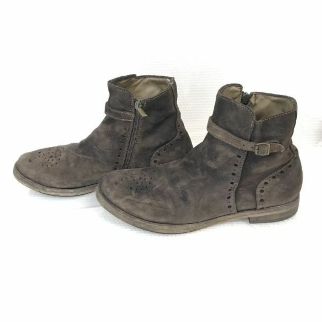 Area Forte(エリアフォルテ★スエード本革/サイドジップ/ショートブーツ【28.0程度/茶/BROWN】ハンドメイド/Shoes◆bWB97-8　#BUZZBERG メンズの靴/シューズ(ブーツ)の商品写真