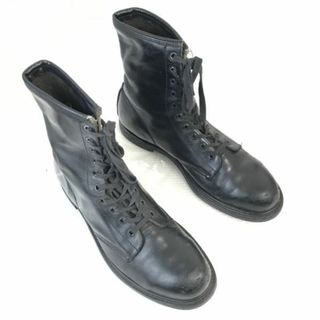 80s-90s?/Vintage★NEOPRENE SOLE★スチールトゥ/コマンドブーツ【27.5-28.5程度/黒/BLACK】コンバット/ミリタリー/Shoes◆bWB93-6 #BUZZBERG(ブーツ)